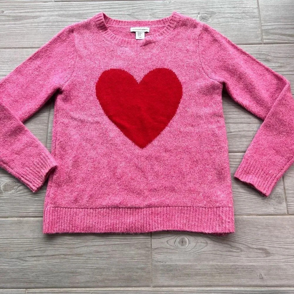Cupcakes and Cashmere Womens Pink Heart Crew Neck Pullover‎ Sweater Size XS - Picture 1 of 8